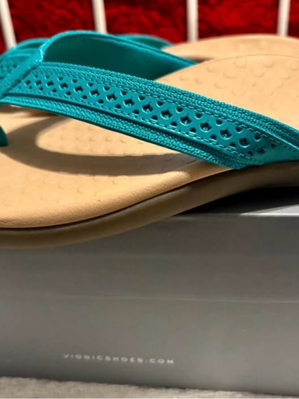 Vionic Teal Flip Flops New w/ Box